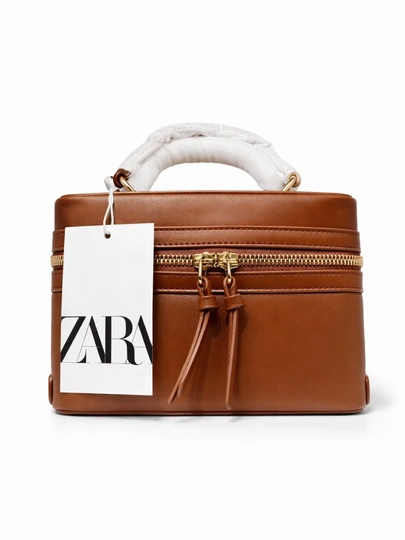 Женская сумка, стильная сумка через плечо ZARA, сумка-коробочка с документами — STORE06-Z11-ШОКОЛ