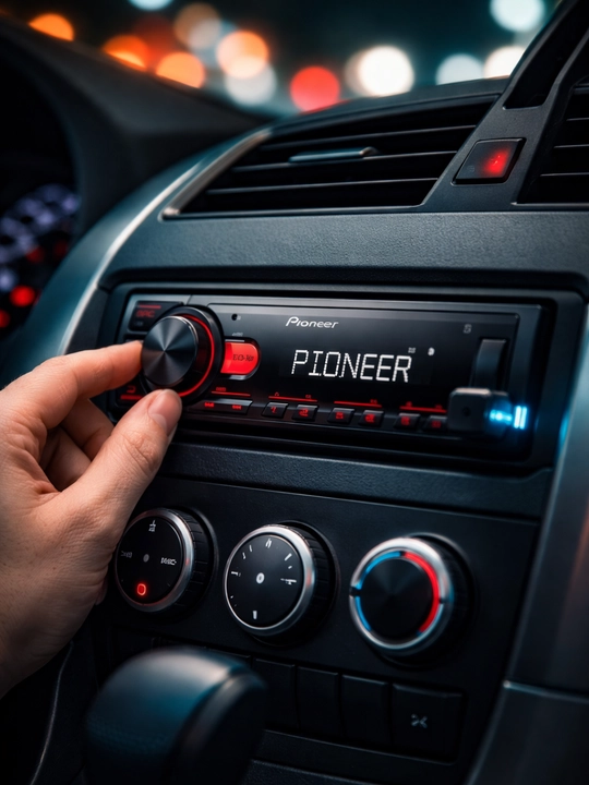 Автомагнитола PIONEER MVH-S145BT, магнитофон для машины, 1DIN, чёрный, Bluetooth AUX USB