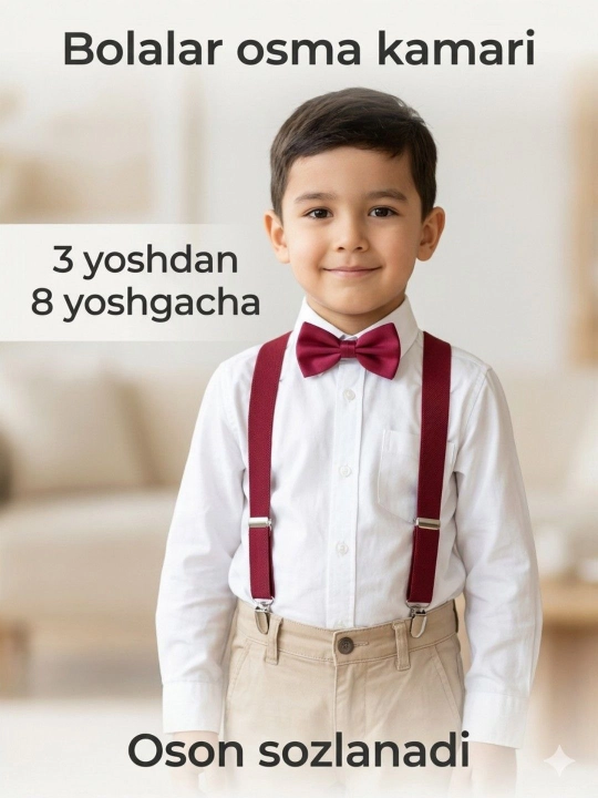Детские подтяжки для детсада и школы, 3–8 лет, эластичные, регулируемые0