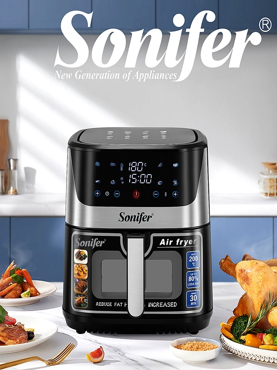 Аэрогриль Sonifer SF-1034s фритюрница 8,5 л сенсорная фритюрница без масла 2200 Вт черный