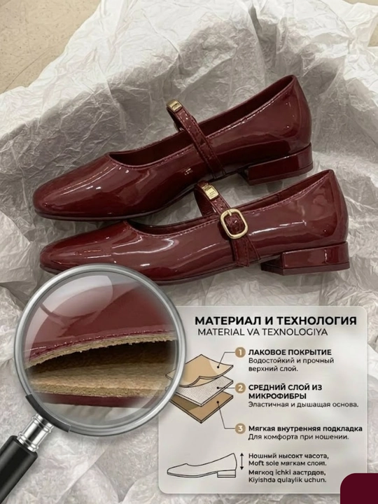 Baletkalar tufli ayollarga uchun bahorgi, matoli