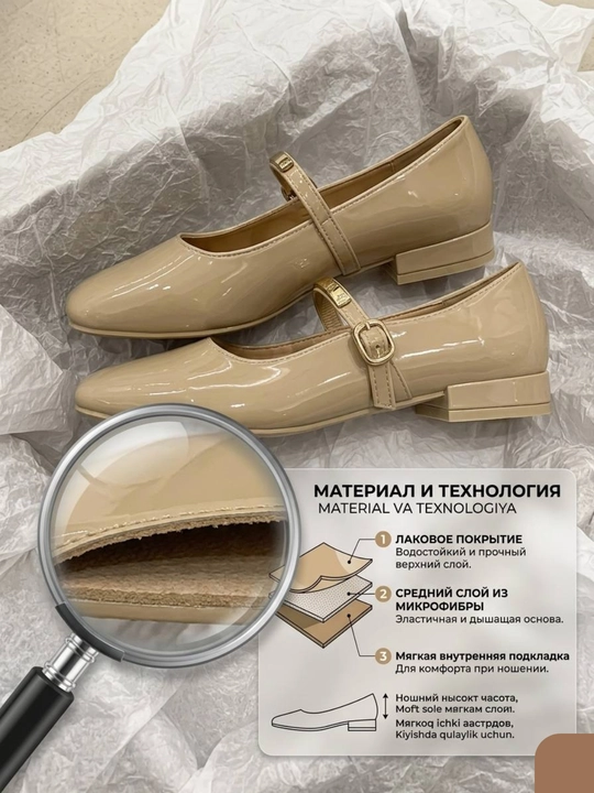 Baletkalar tufli ayollarga uchun bahorgi, matoli