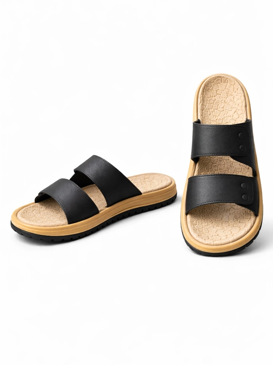 Мужские современные чёрные тапочки (slipper) – удобные и лёгкие 