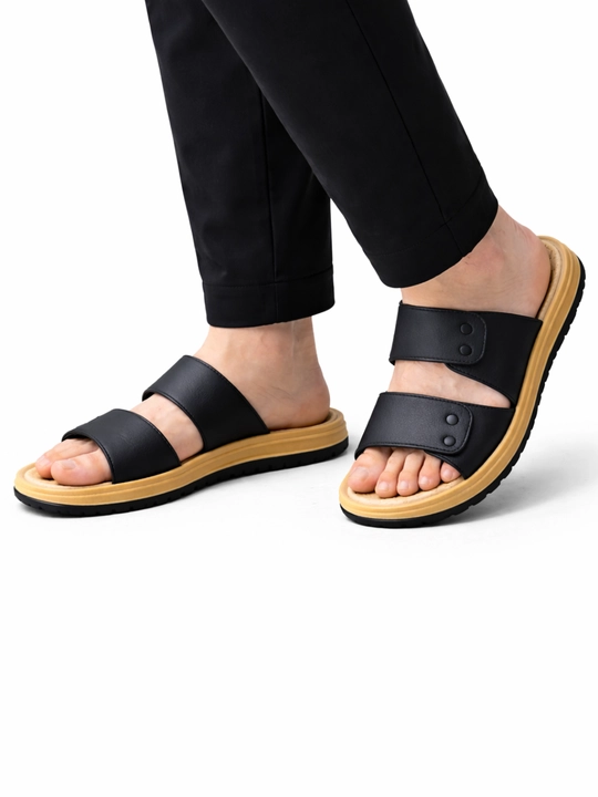 Мужские современные чёрные тапочки (slipper) – удобные и лёгкие 