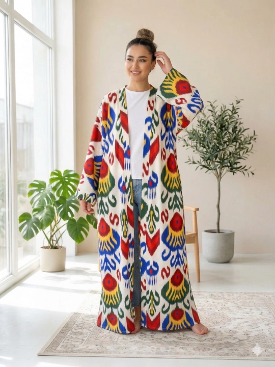 Ayollar uchun milliy abaya, standart o‘lcham, 46-60, material: zig‘ir