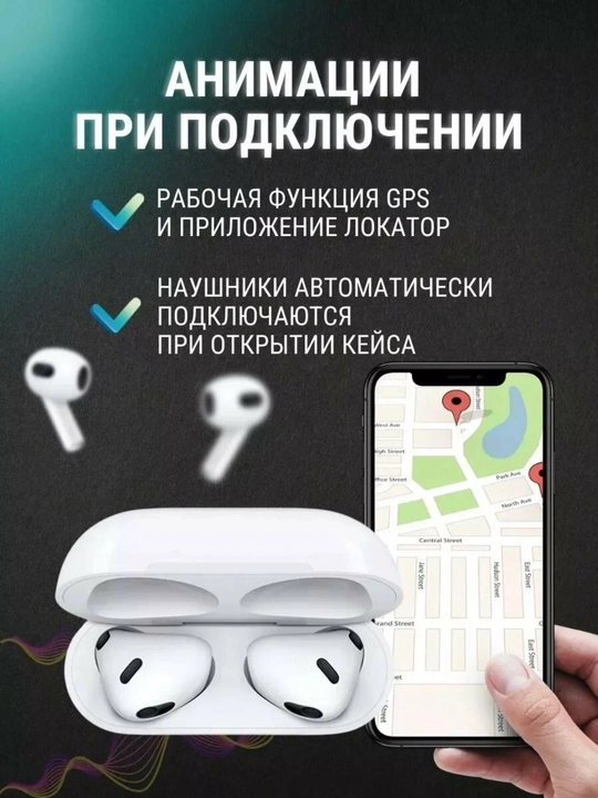 Simsiz quloqchinlar Pods 3, sensorli blutuz naushnik, iPhone va Android uchun