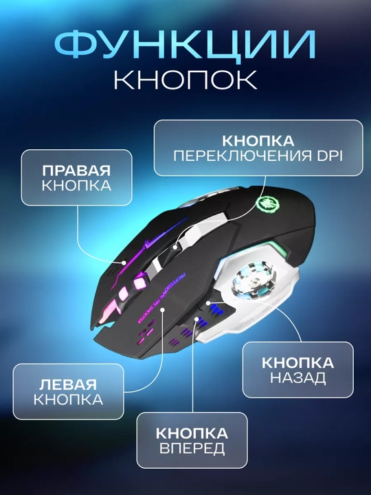 Игровая мышь с RGB-подсветкой, профессиональная, игровая, компьютерная