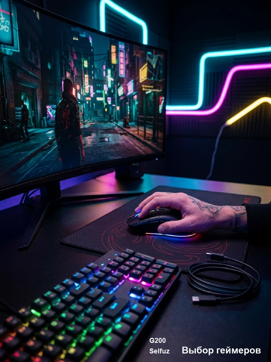 Simsiz shovqinsiz o‘yin sichqonchasi, 5 xil iMICE modeli, DPI 12800, RGB