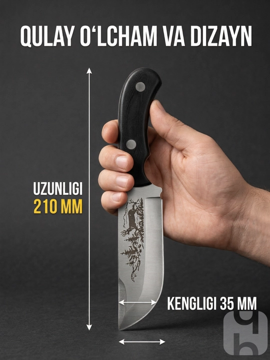 Universal oshxona pichog‘i – go‘shtni bo‘laklash va tozalash uchun obval pichoq DB-16-33