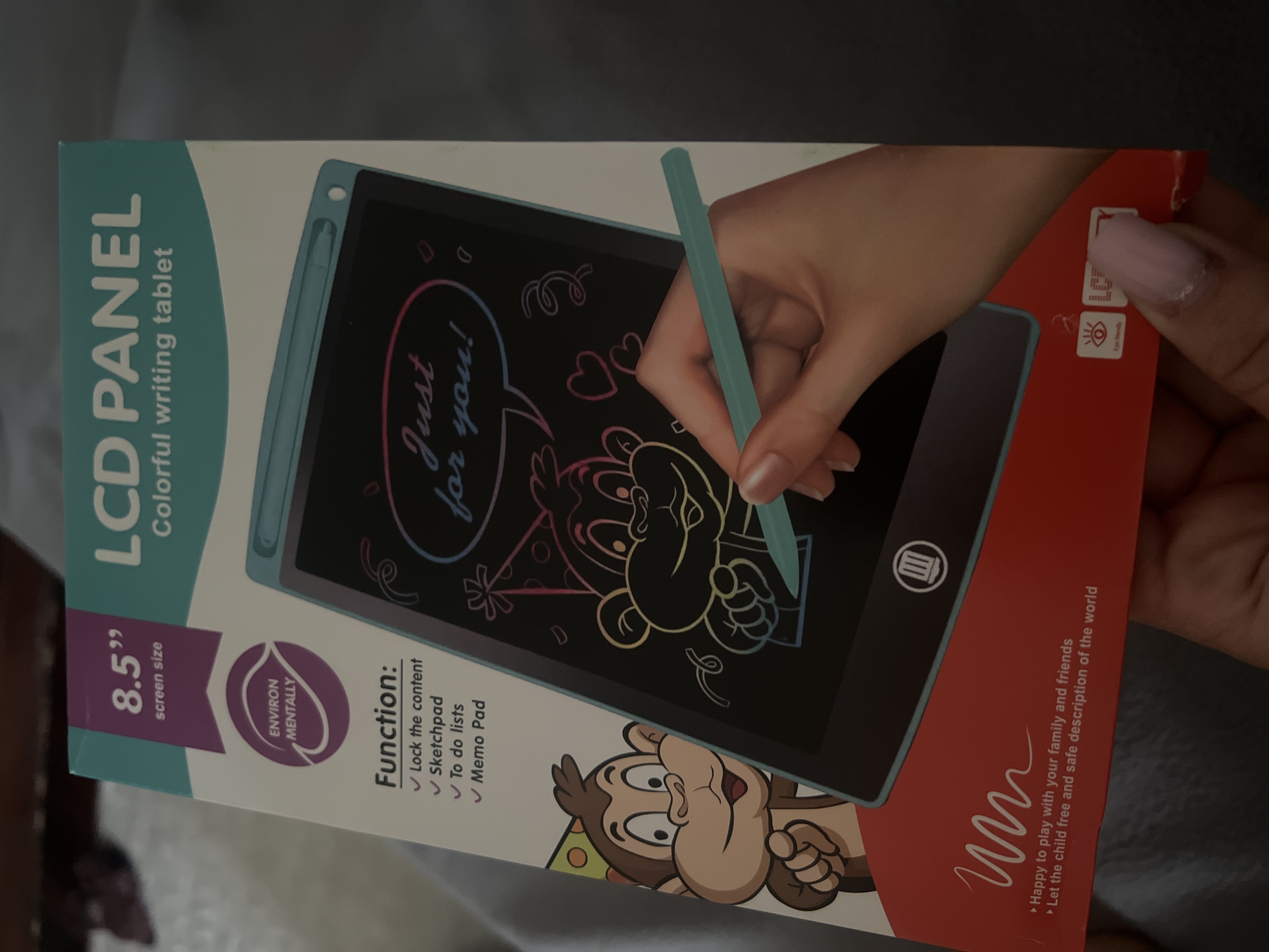 Grafik LCD planshet chizish uchun, stylusli bolalar uchun elektron doska, 8,5/10 dyuym