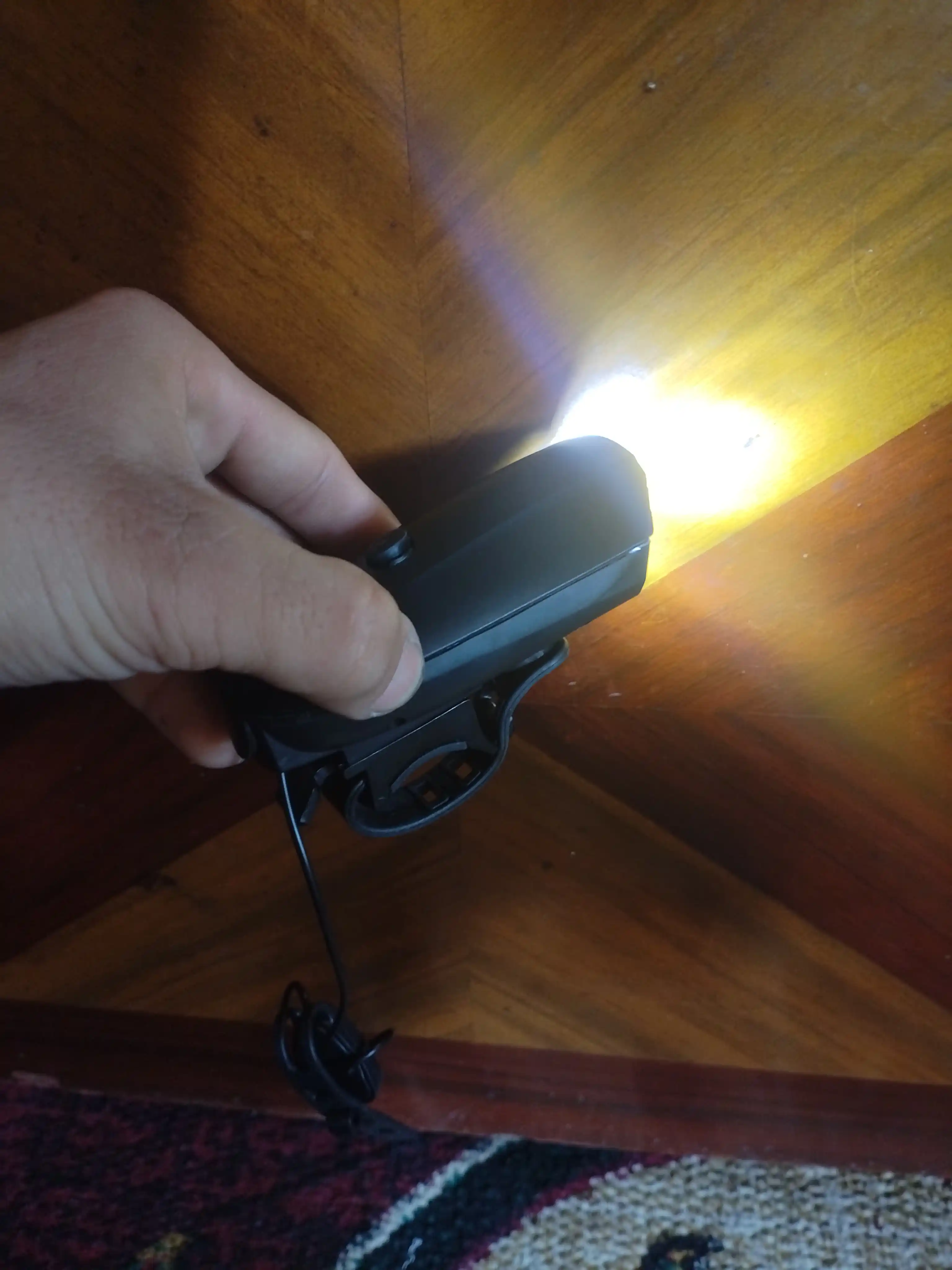 Фонарик + сигнал, LED,  USB Type-C с питанием от аккумулятора, велосипедный фонарь