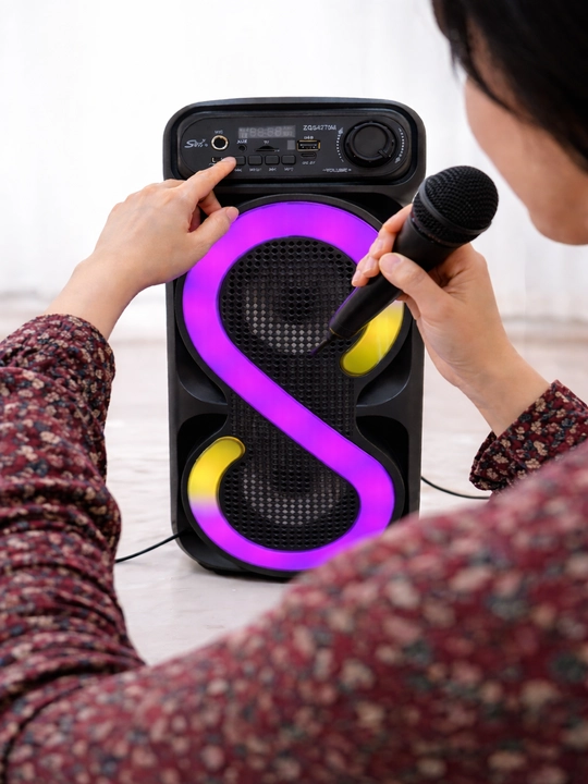 Bluetooth караоке-колонка с микрофоном, RGB-подсветкой, 40 см
