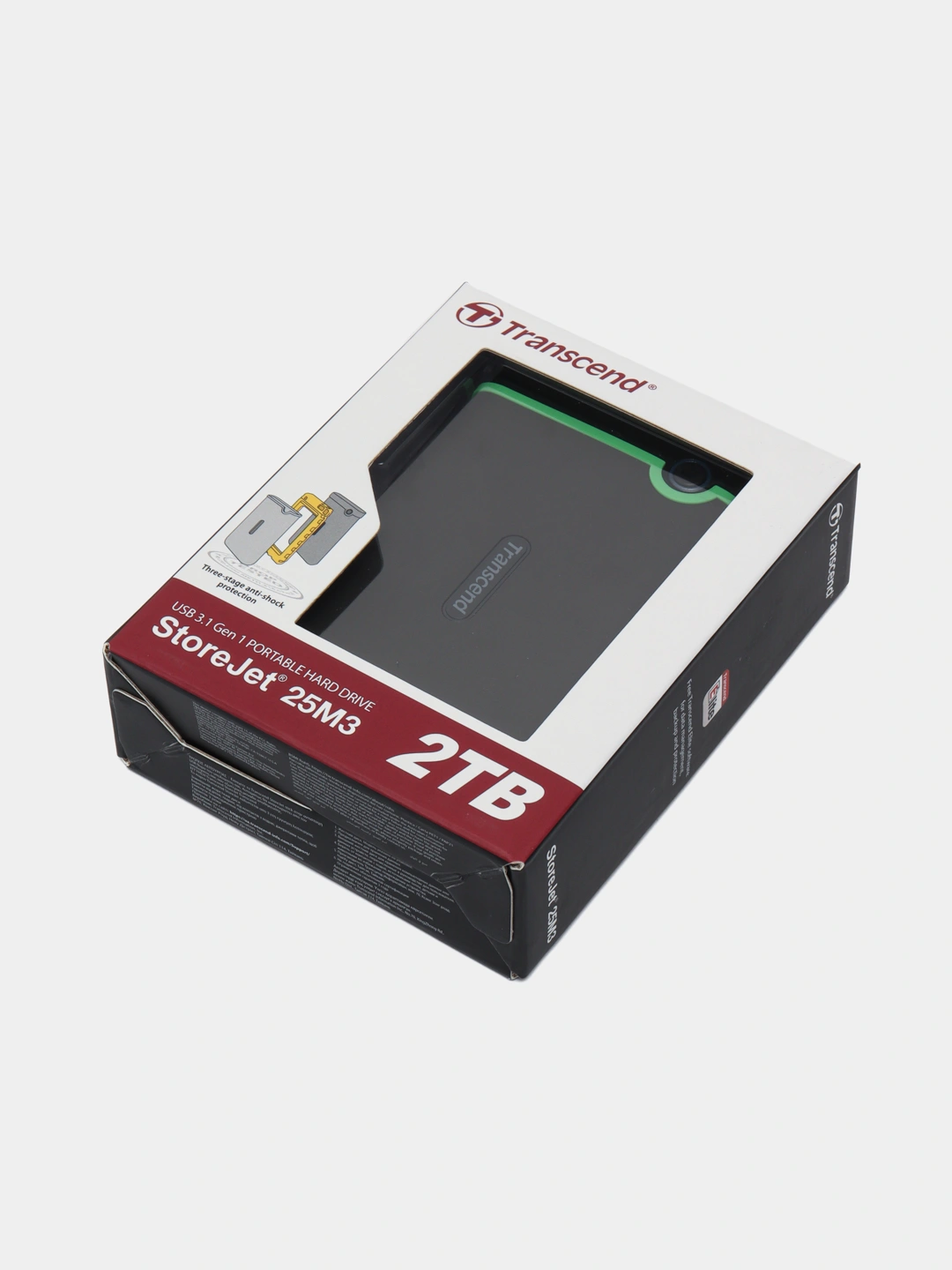 Transcend 2TB tashqi qattiq disk, kauchuk, 2.5", USB 3.0