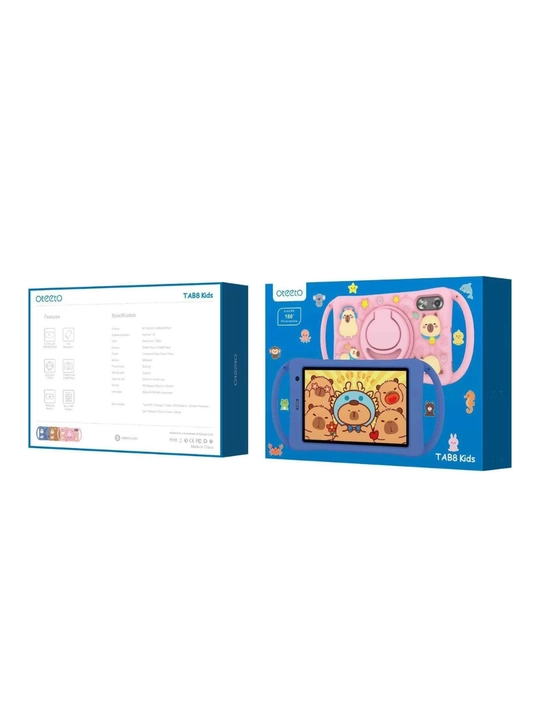 Oteeto TAB 8 kids,детский планшет 8 дюйм,6/128 ГБ,Android 15,SIM, 5000 мАч, защитный чехол