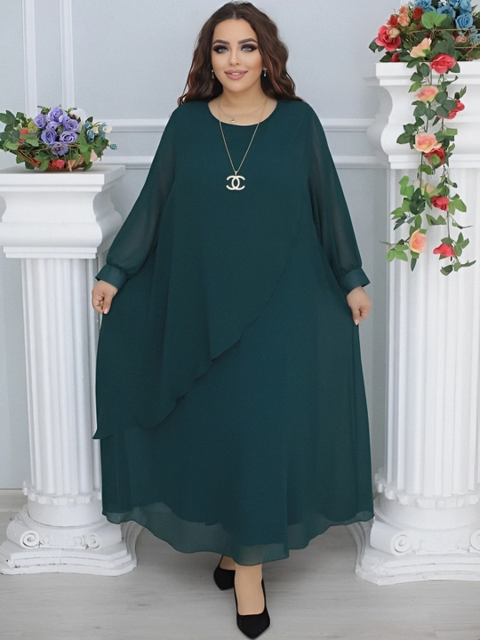 Kechki ko‘ylak katta o‘lchamdagi, shifon - 