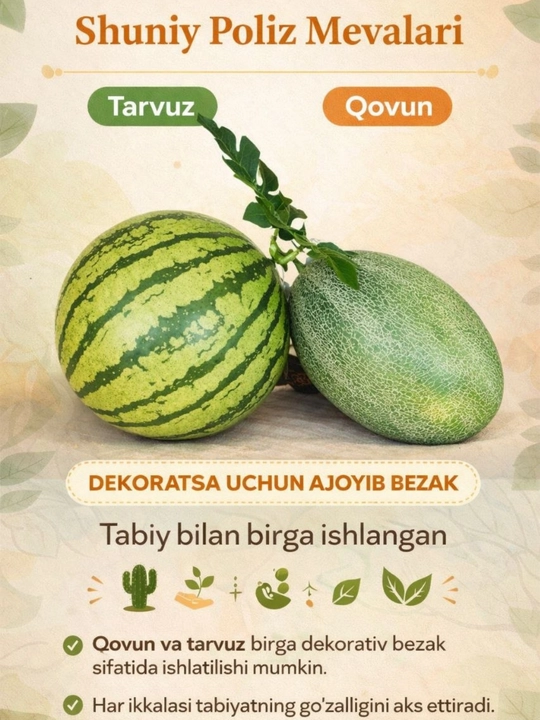 Sun’iy tarvuz va qovunlar - haqiqiy yozgi kayfiyat - 