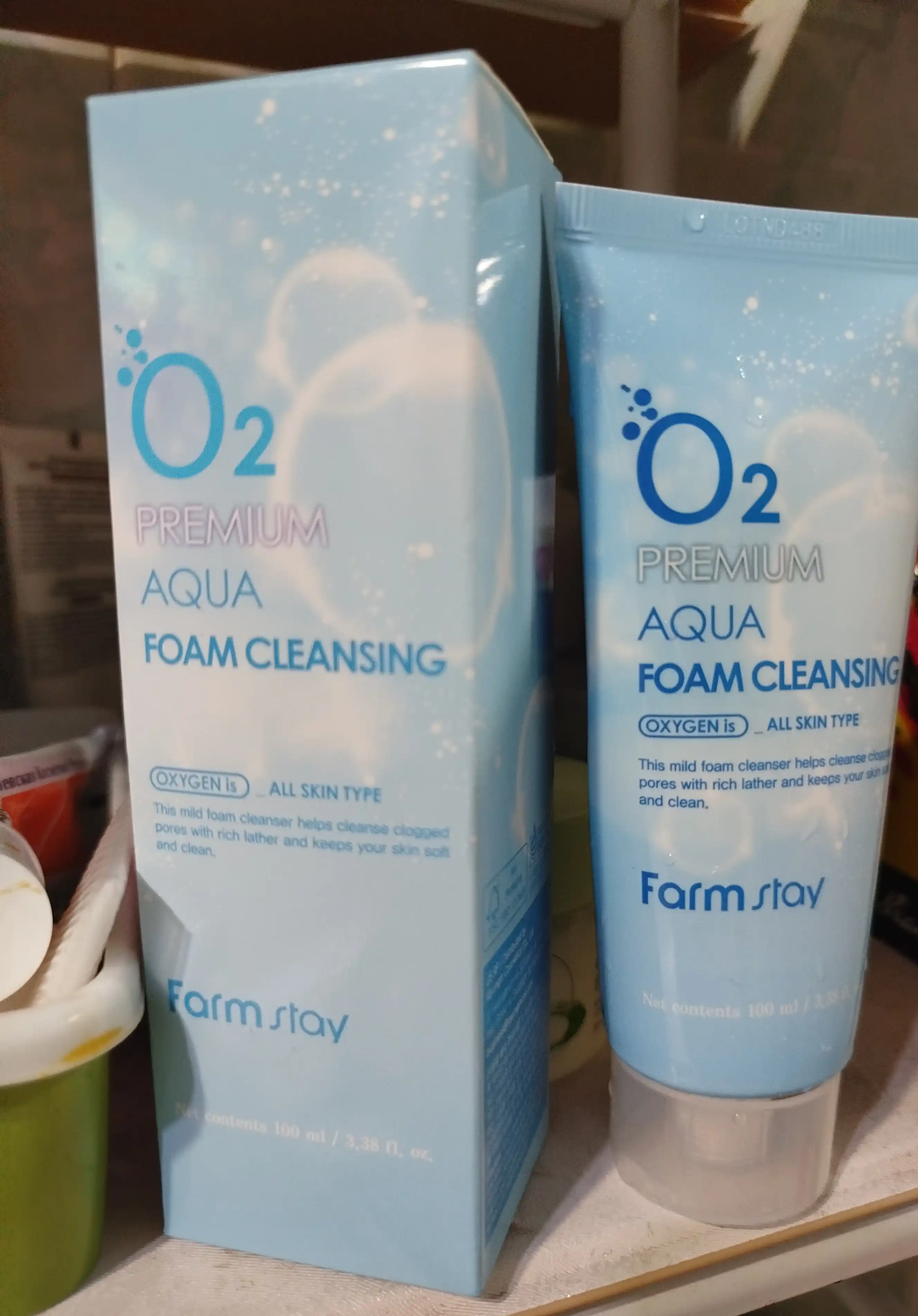 Очищающая кислородная пенка Farmstay O2 Premium Aqua Cleansing Foam для умывания лица
