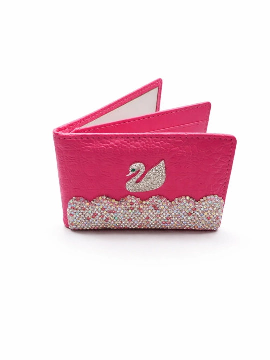 Чехол для паспорта и карт со стразами Swarovski, мини кошелек 8x11