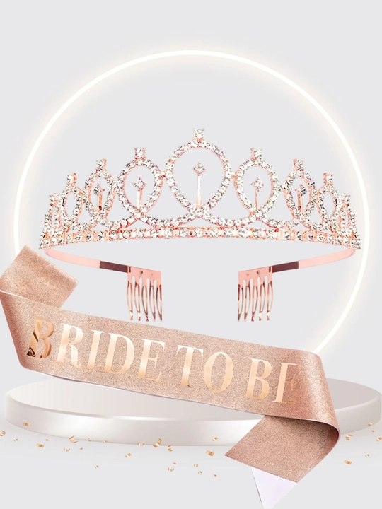 Набор для девичника и Bride to Be: корона и лента с надписью Bride to Be - 