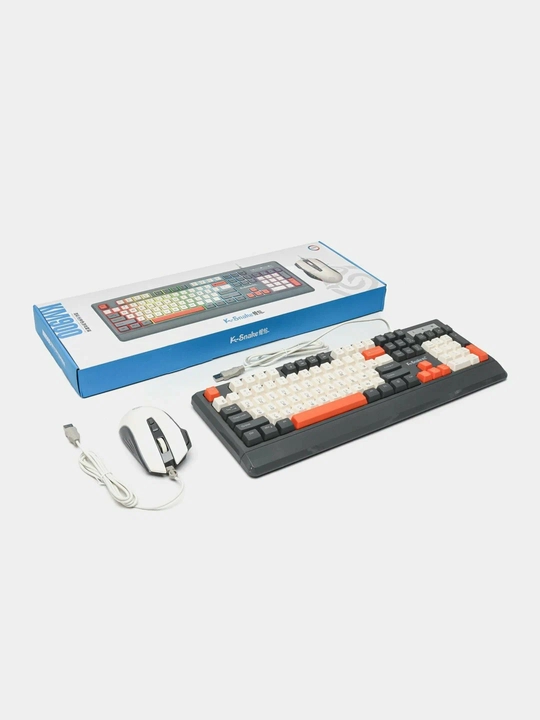 Клавиатура и мышь 2 в 1 K-Snake КМ900, RGB-подсветкой, эргономичные