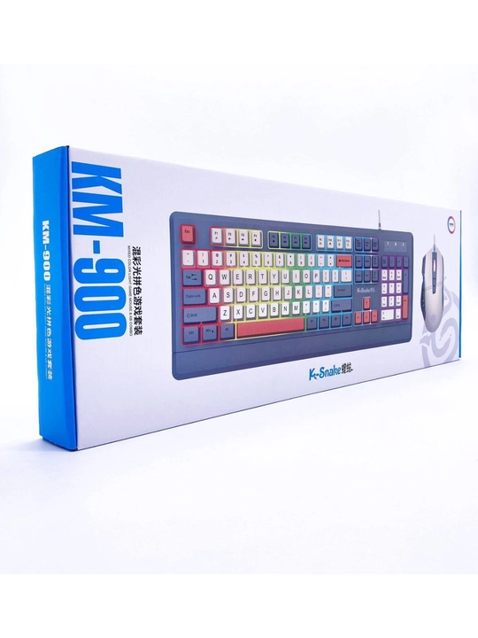 Клавиатура и мышь 2 в 1 K-Snake КМ900, RGB-подсветкой, эргономичные