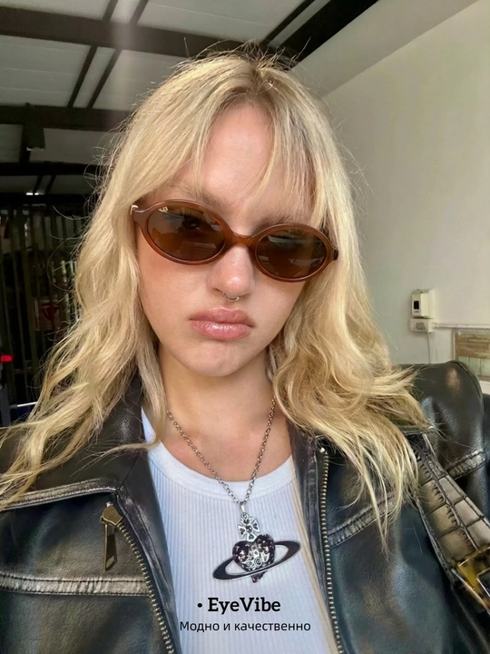 Очки солнцезащитные MiuMiu маленькие овальные, ретро, защита от УФ, унисекс - 