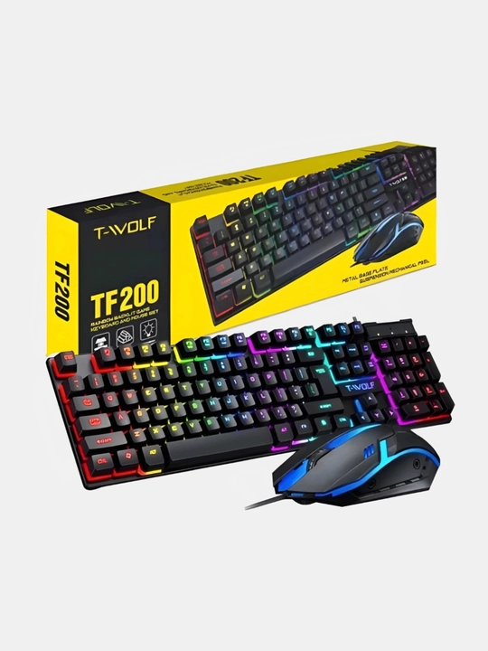 T-wolf TF200, TF270 o‘yin klaviaturasi va sichqonchasi, RGB yorug‘lik bilan