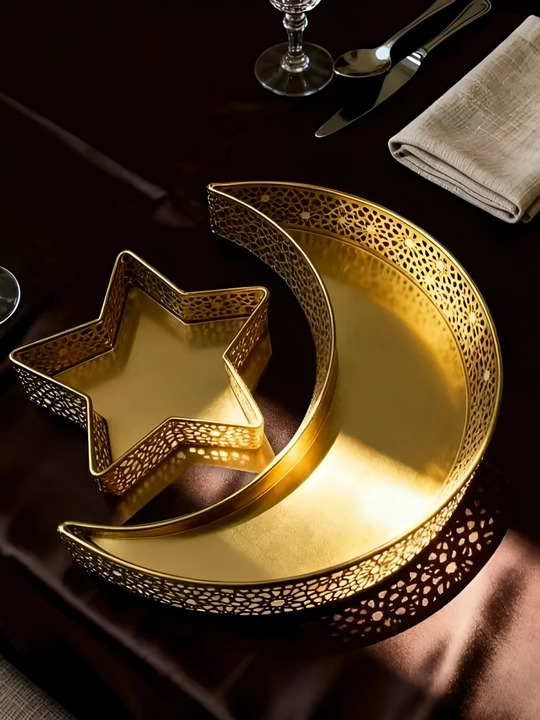 Блюдо рамадан для сладостей и сервировки, декоративная конфетница с куполом Полумесяц