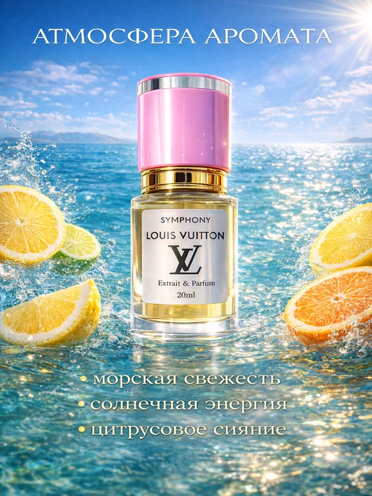 Louis Vuitton Symphony uniseks parfyum - bu uzoq davom etadigan sitrus hidi, izi bor niche parfyum.