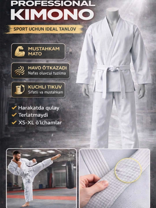 Taekwondo Karate va boshqa koplab sport turlari uchun mos keladigan KIMANO lar - 