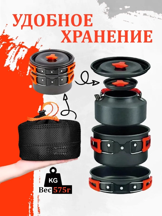 Чайник, кастрюля и сковорода для охоты. Идеально подходят для походов
