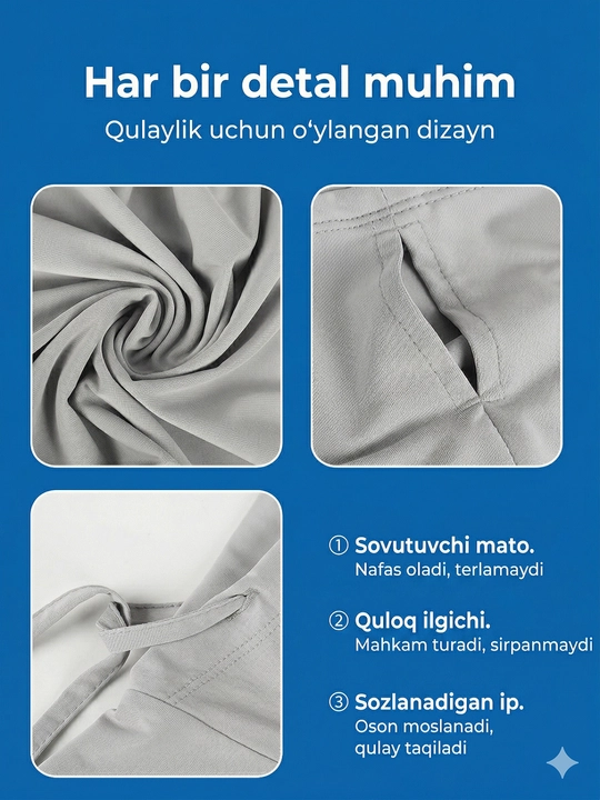 Erkaklar va ayollar uchun quyoshdan himoya qiluvchi kapyushonli niqob sovituvchi balaklava