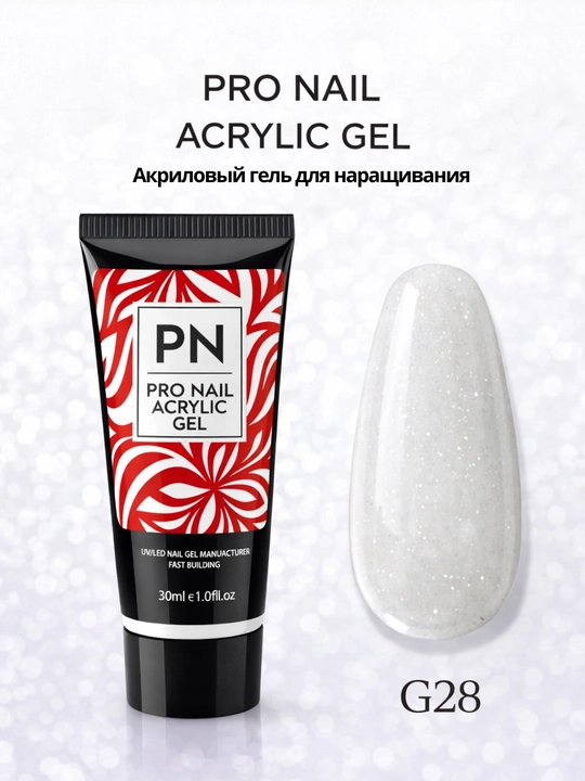 PRO NAIL akril gel, tirnoq uzaytirish uchun gel, 30 ml - 