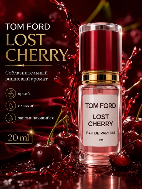 Tom Ford Lost Cherry парфюмерная вода унисекс — стойкий вишневый аромат, нишевая парфюмерия с шлейфом - 