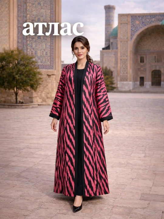 Milliy xalat, ayollar abayasi, oversize, to'n, zig'ir, nakidka