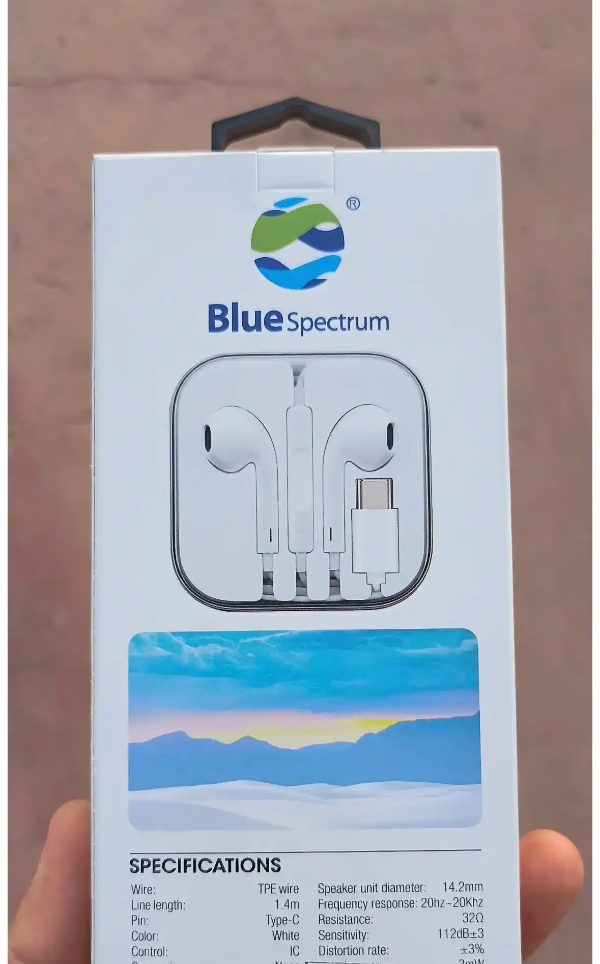 Simli quloqchinlar Blue Spectrum Lightning / Type-C / 3.5 mm, mikrofonli