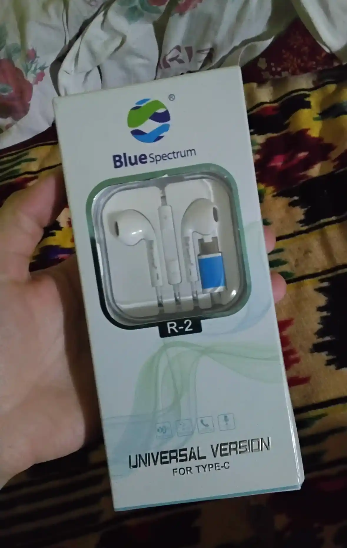 Simli quloqchinlar Blue Spectrum Lightning / Type-C / 3.5 mm, mikrofonli
