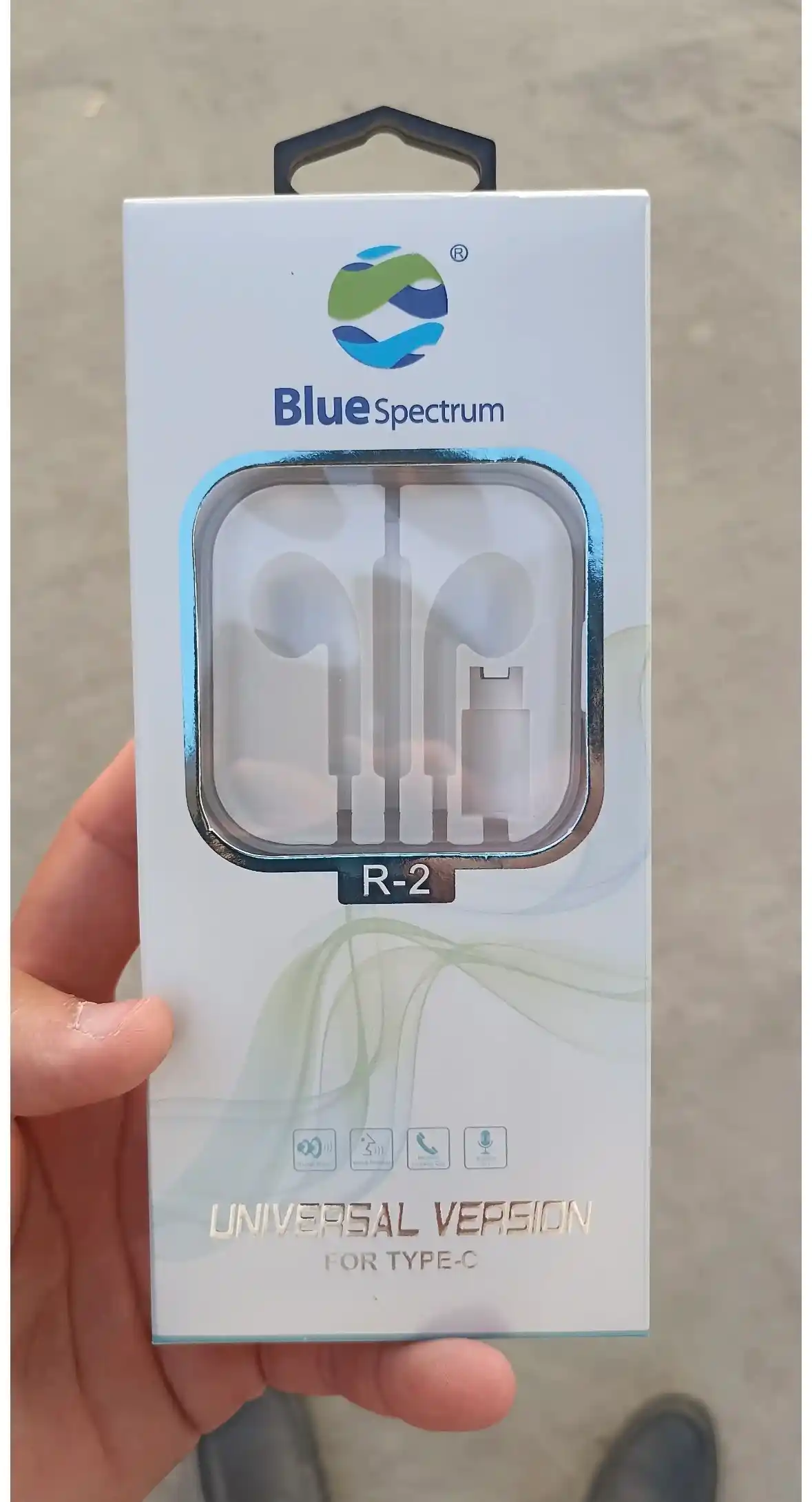 Simli quloqchinlar Blue Spectrum Lightning / Type-C / 3.5 mm, mikrofonli