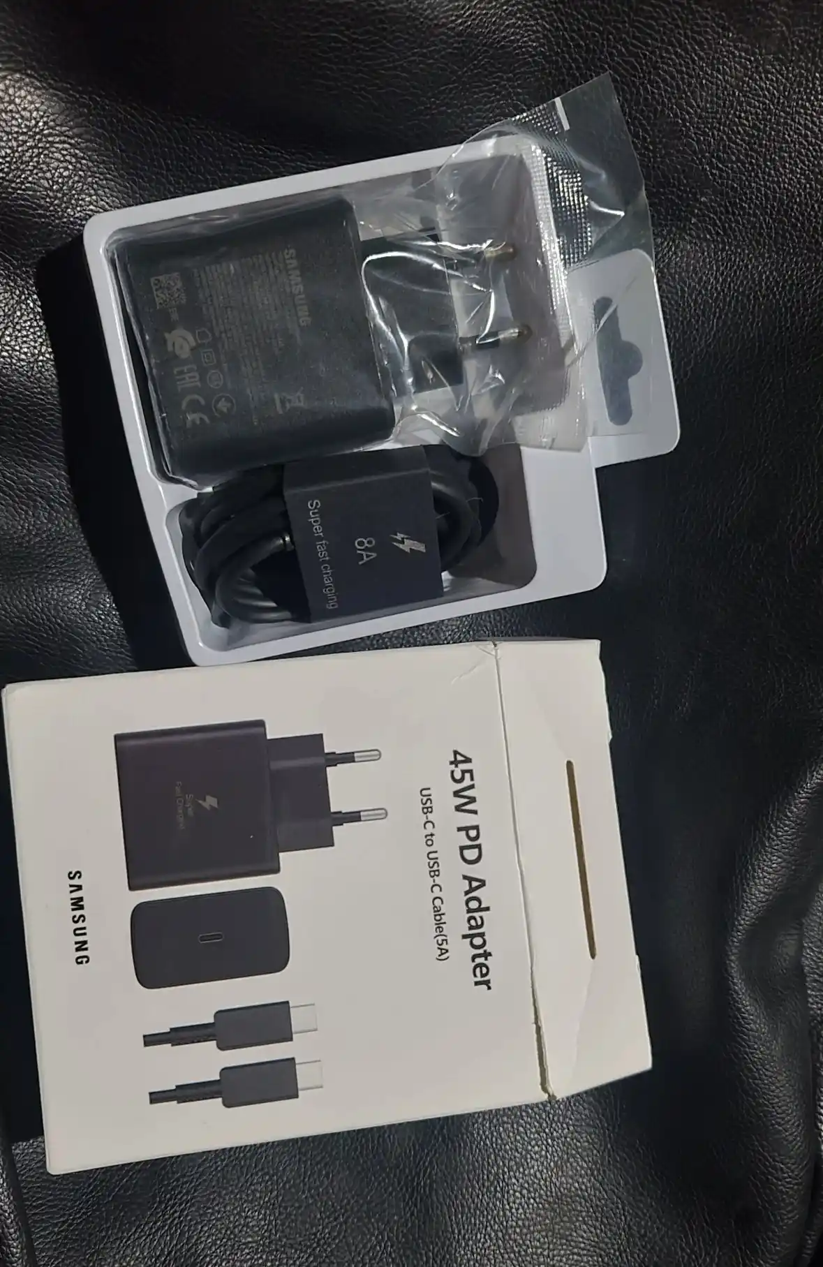 Android uchun 45W Type-C zaryadlovchi qurilma, tezkor zaryad, adapter + 1 m kabel