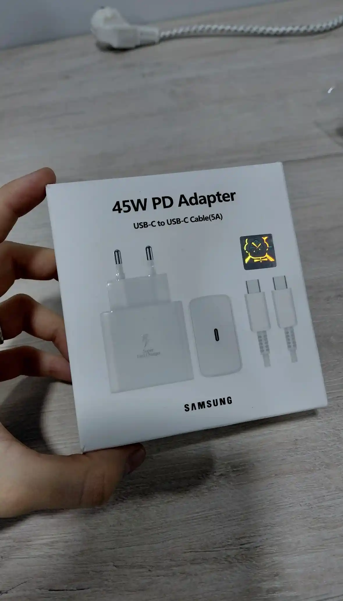 Зарядное устройство 45W Type-C для Android, быстрая зарядка, адаптер + кабель 1 м