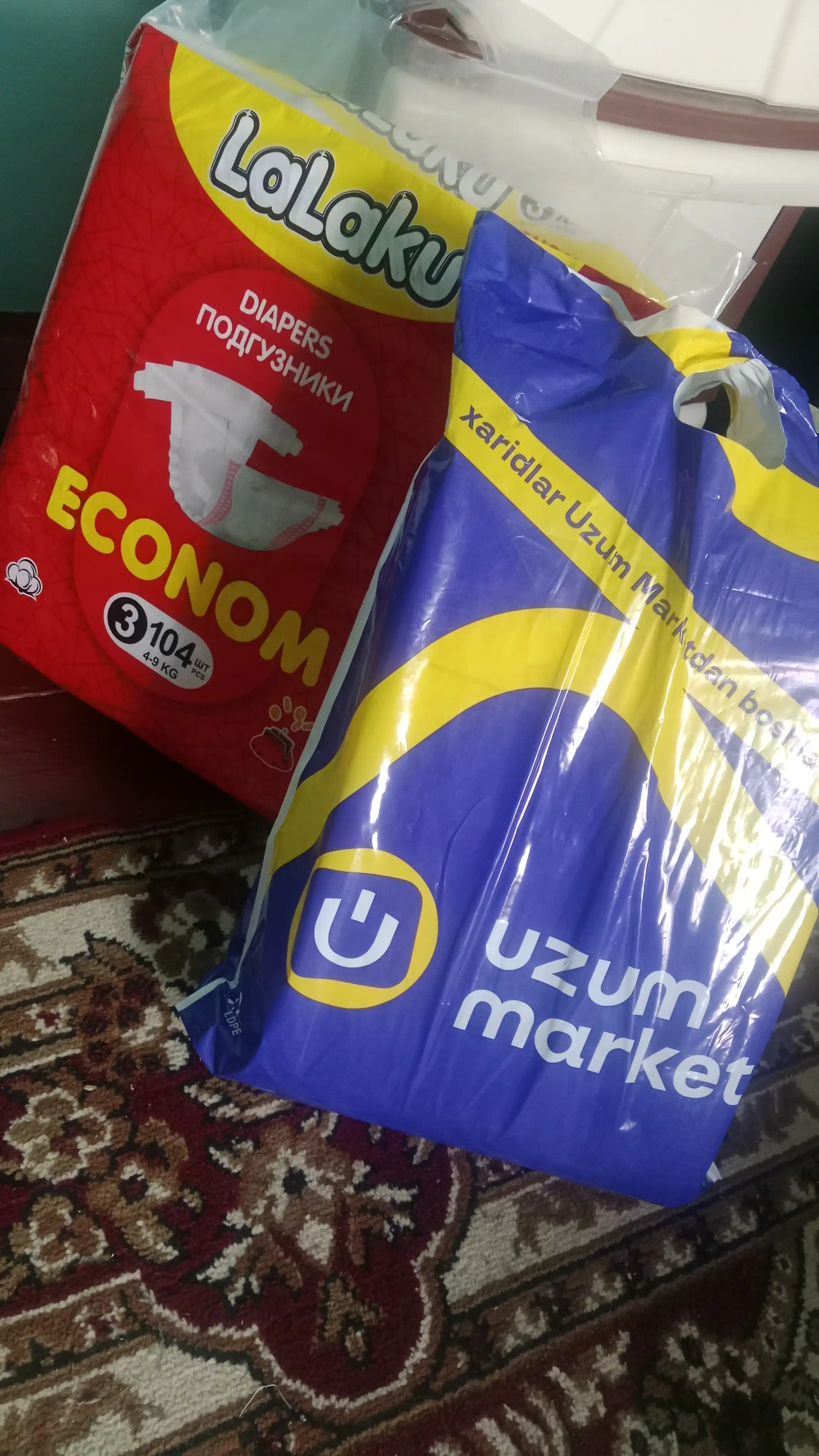 Подгузники Lalaku Econom на липучке, размер 3 (4–8 кг), 104 шт