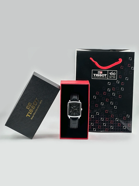 Мужские наручные часы Tissot, классический дизайн, кожаный ремешок, в подарочной коробке