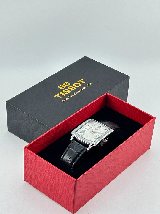 Мужские наручные часы Tissot, классический дизайн, кожаный ремешок, в подарочной коробке