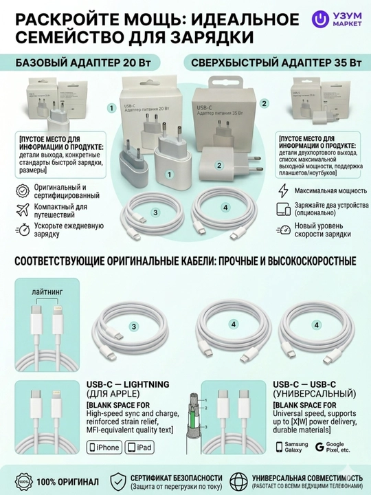 Комплект зарядного устройства Samsung 45W PD и кабеля USB-C 5A - 