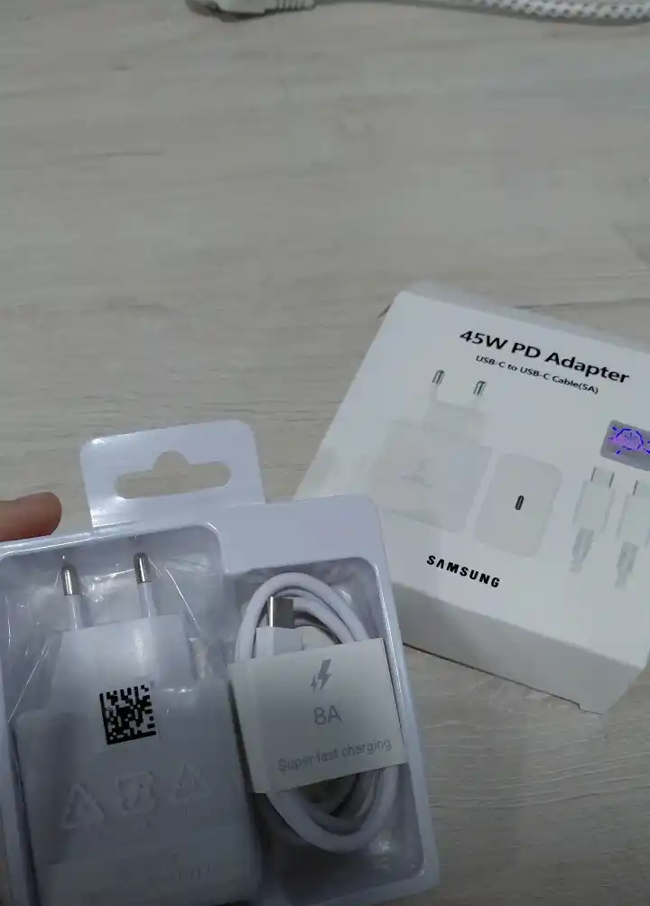 Android uchun 45W Type-C zaryadlovchi qurilma, tezkor zaryad, adapter + 1 m kabel