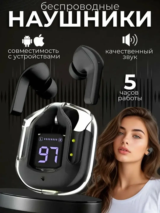 Displeyli UltraPods - qulay va zamonaviy, monitorli Bluetooth quloqchinlar. - 