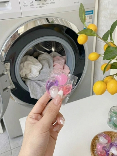 Капсулы для стирки, 4 в 1, с 8-кратным очищающим эффектом и ароматическим воздействием — MUNIS25-KAPS8X-РОЗОВ-Kaps10