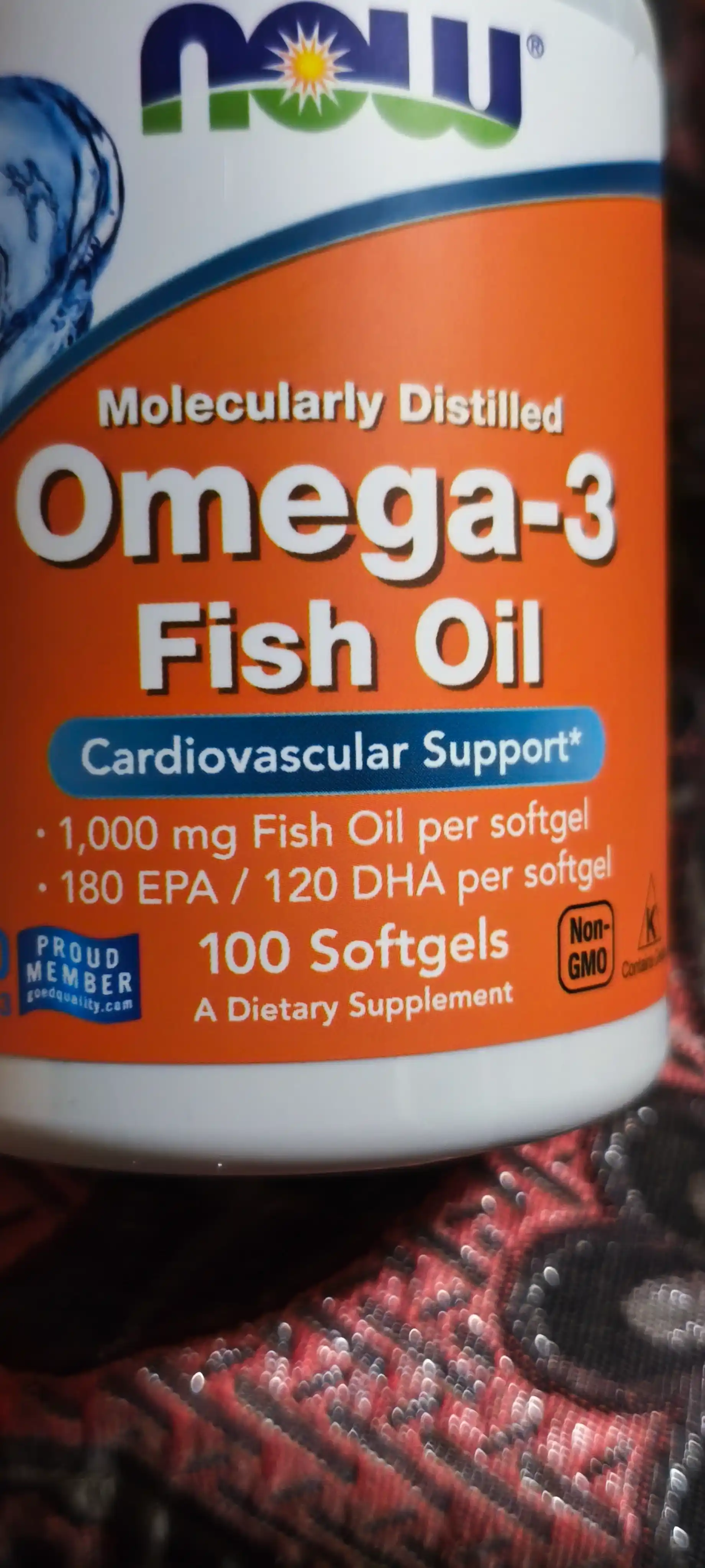 Baliq yog'i Now Foods, Omega-3, Fish Oil, 1000 mg, 100 kapsula