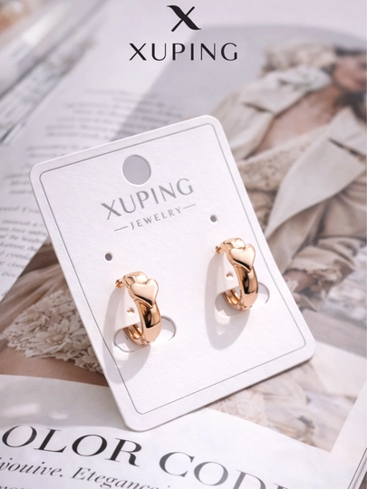 Женские серьги золотого цвета, бренд Xuping — LESHOES-XUP001-ГОЛУБ