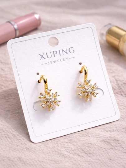Женские серьги золотого цвета, бренд Xuping — LESHOES-XUP001-ЖЕЛТ